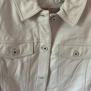 Denim & Co White Leather Jacket,  Size 1X